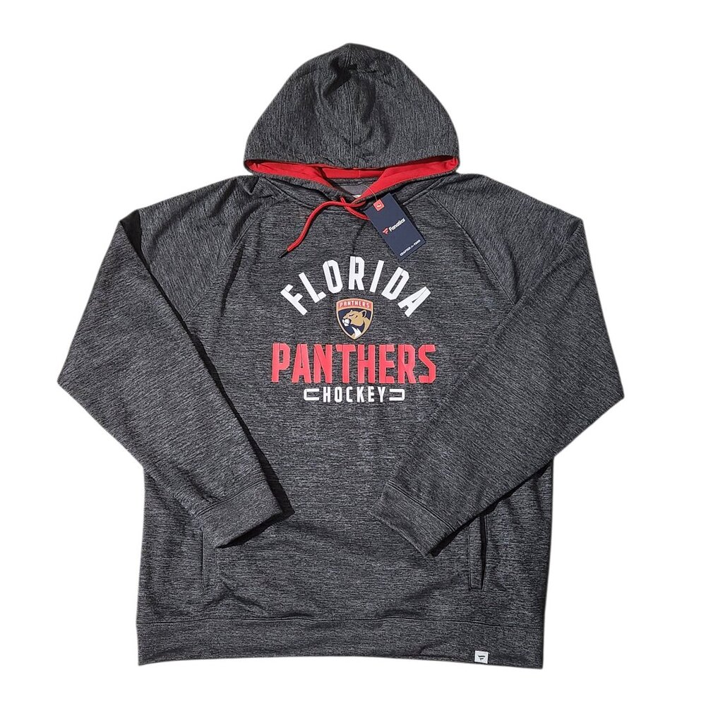 Fanatics Florida Panthers Hockey Men's Gray Red Graphic Hoodie Size 3XL XXXL NWT